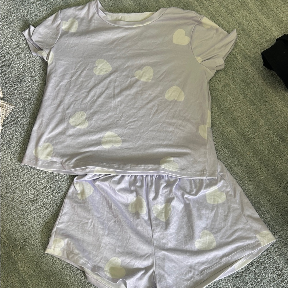 Lilac Heart Short PJ Set